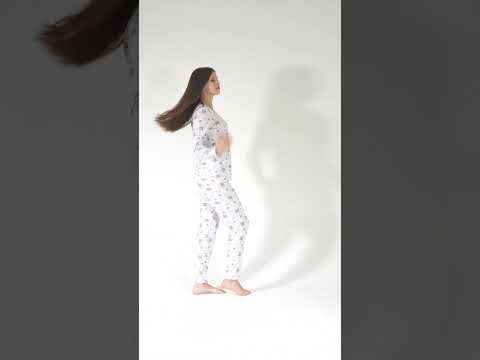 Купить Хлопковая пижама с длинным рукавом VIENETTA 3032650782 в Украина в Lingerie.ua - Одяг для дому та відпочинку, Видео 1