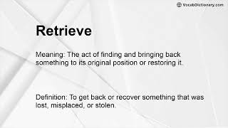Retrieve Meaning