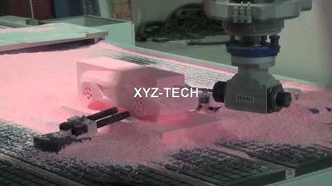 CAR processing by 4 axis CNC Router/milling machine center XYZ1325 with angular head/ Fräsmaschinen