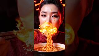 😱 Fire Red Spicy Noodles 🔥 #spicy #shorts #noodles