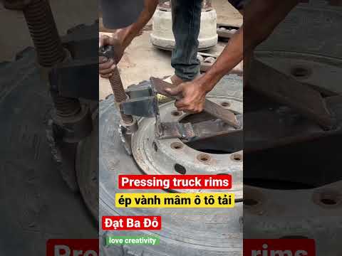 DIY howo truck rim press machine(Tự làm máy ép vành xe tải howo)