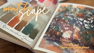 Watercolor Swatch and Scape: Quinacridone Sienna