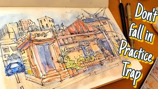 Loose Urban Sketching Practice | Improve Your Lines, Shapes & Flow☀️