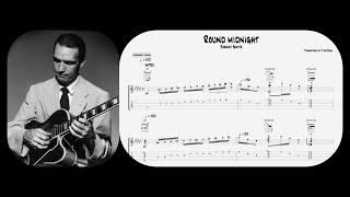 Johnny Smith  - Round Midnight ( solo guitar transcription tab )