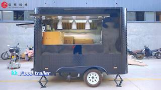 10FT Black Square Food Trailer Mobile Customized Food Trailer Sales