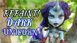 Custom Dark Unicorn / Doll Repaint / Frankie Stein / Monster High Ooak Custom / Unicorn Warrior Doll screenshot 5
