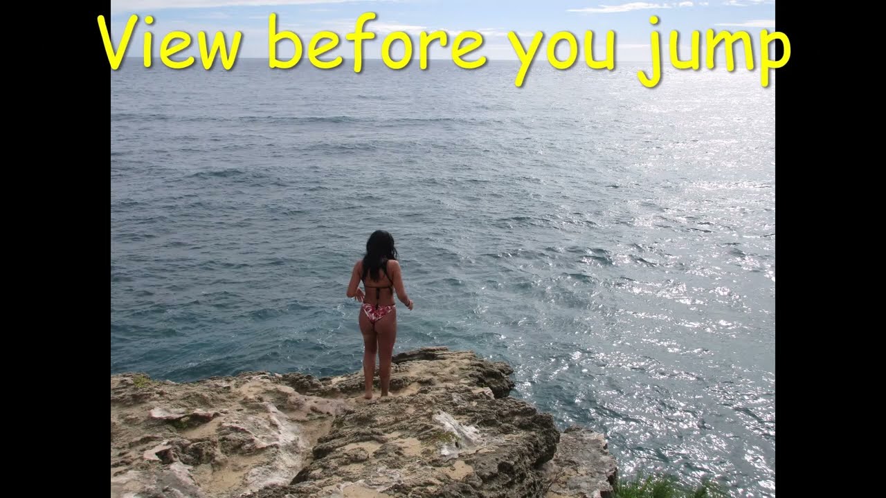 Shipwreck Beach Cliff Diving "40-foot plunge" (a couple jumps together) Hyatt, Poipu