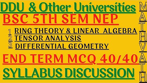 Bsc 5th sem syllabus discussion | New syllabus | ddu maths syllabus | bsc 5th semester | #mathvath |
