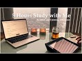 5-HOUR STUDY WITH ME| Rain   Sunset View| White Noise for Studying|POMODORO 60/10| Mindful Studying|