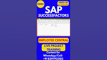 SAP SuccessFactors EC Training Step by Step Online Tutorial Class 50 2025 #sapsuccessfactorstraining