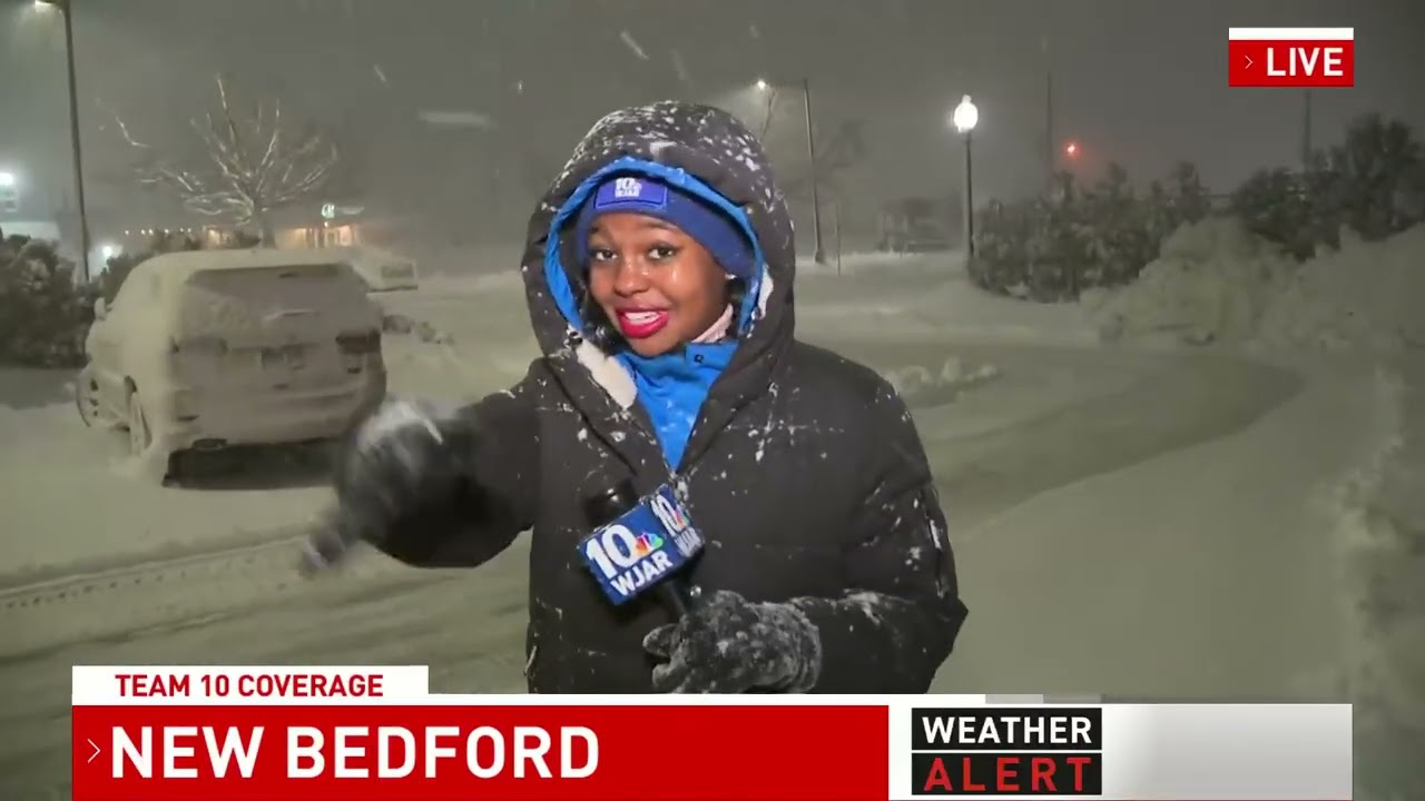 Heavy snow along Massachusetts' South Coast