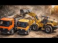 RC DUMP TRUCK HUINA 1573/1598 &amp; WHEEL LOADER HUINA 1583 REAL WORK! FULL ACTION SOIL HAULING PROJECT 