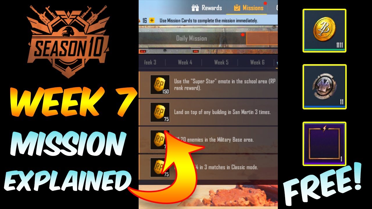 Pubg Mobile || Royal Pass Season 10 Week 7 Complete Missions (Hindi)