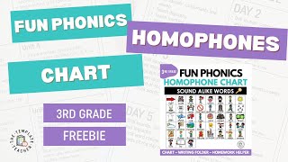 Homophone Chart Spelling Practice Review - FUN Phonics FULL Video - 2nd Set of Sound Alike Words