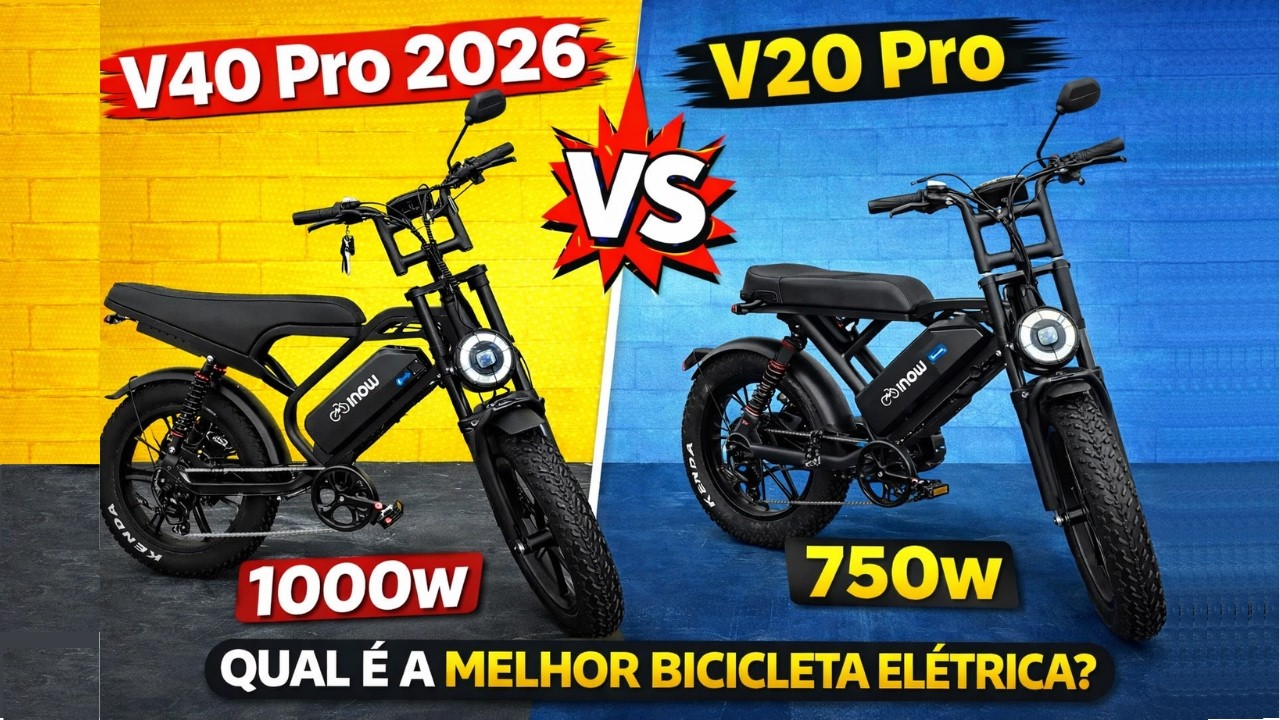 Inow V40 Pro 2026 vs V20 Pro: Qual é a MELHOR bicicleta elétrica para comprar hoje?