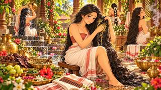 How Women Washed Their Hair Before Shampoo 🌿 | Ancient Indian Hair Care Ritual . #ghibli #asmr