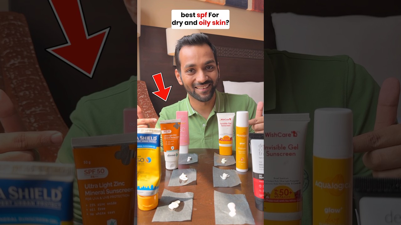 India ki best Spf ? For oily and dry skin *LIVE TESTING* #spf #oilyskin #dryskin #sunscreen #shorts