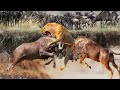 Wildbeest Vs Lion- Unable To Stop The Fearsome Power Of The Wildebeest, The Lion Must Die In The Mud