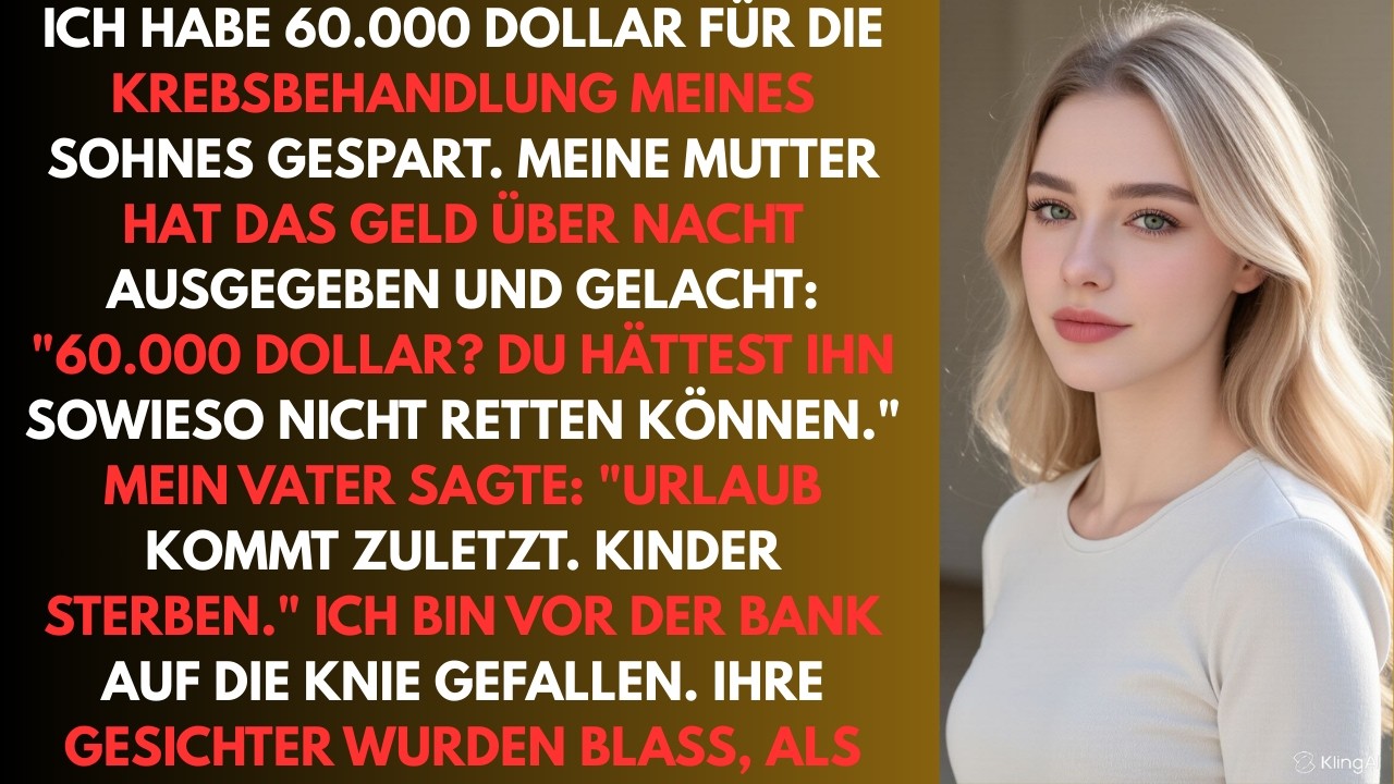 Ich habe 60.000 Dollar für die Krebsbehandlung meines Sohnes gespart Meine Eltern haben das Geld übe