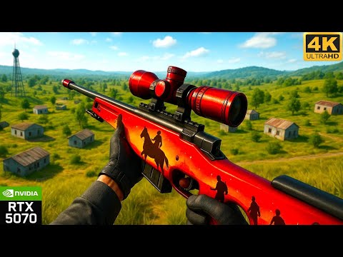 AWM Godlike Sniping In PUBG Erangel 4K Ultra Graphics TOP 1 MAN Solo WIN No Commentary 