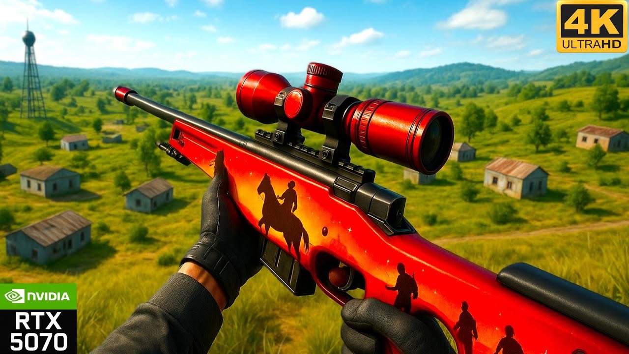 AWM Godlike Sniping in PUBG Erangel | 4K Ultra Graphics | TOP 1-MAN-Solo WIN (No Commentary)