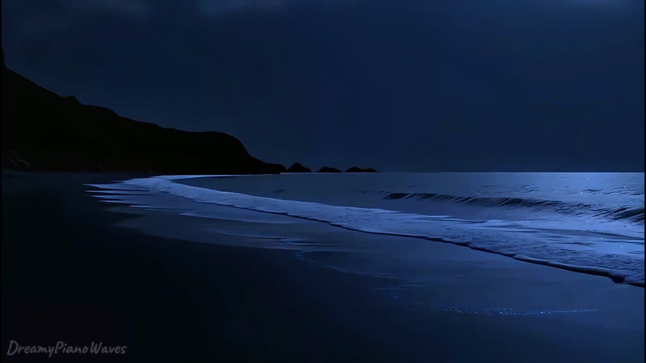 🌊 Night Ocean Sounds | Gentle Waves and Distant Breeze for Sleep and Mind Relaxation 🌙
