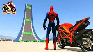 لعبة سباق دراجات سبيدرمان الرجل العنكبوت #6.Superhero Bike Stunt GT Racing - Mega Ramp Games. screenshot 5