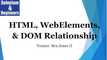 ✔ Relationship Between HTML, WebElements, & DOM For Selenium Locators | (Video 40)