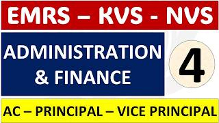 EMRS – KVS - NVS - Administration & Finance Part 4 - Topic Explanation & MCQ