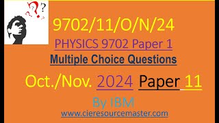 CAIE AS Physics 9702 Oct /Nov 2024 Paper 11 #education #cambridgephysics #science #physics #reddit