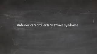 anterior cerebral artery stroke .. all you need to know