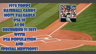 Top 10 1978 Topps Baseball Cards PSA Values 12-31-2023 Baseball Cards Worth Money!! #thehobby
