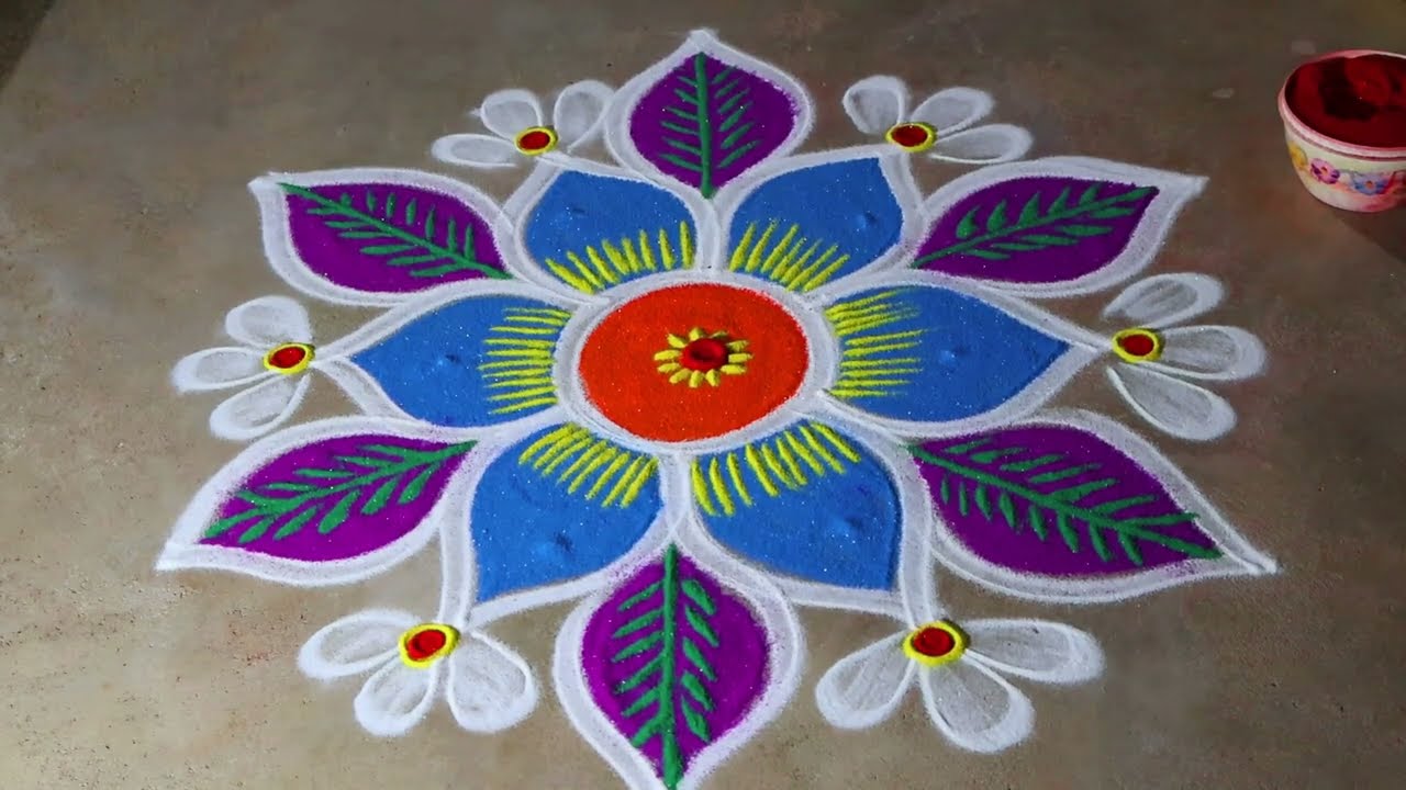 Maasi madham 2026🌻flowers rangoli kolam 🌻3*2  beautiful kolangal 🌻 pandaga muggulu