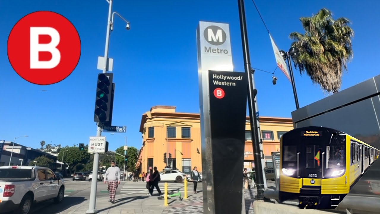 Экскурсия по станции метро Hollywood/Western линии B в Лос-Анджелесе.