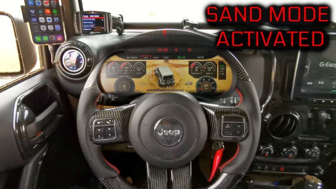 Heavily Modded Jeep Wrangler From Dubai Jk To Jl Conversion Digital Dash Borla Atak Strad