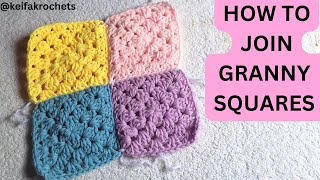 How to Join Granny Squares for beginners | Easiest way to Join granny squares | Crochet for beginner