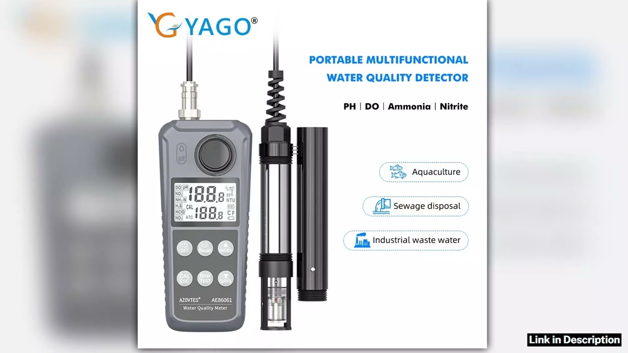 AE86061 Multiparameter DOPHTempAmmoniaNitrite Dissolved Oxygen Meter Water Quality Tester for Aquar