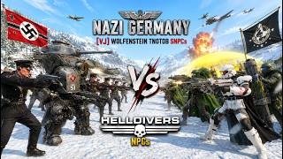 Garry's Mod NPC Battle | Gmod | Nazi Germany VJ Wolfenstein TNO|TOB SNPCs VS Helldivers npcs