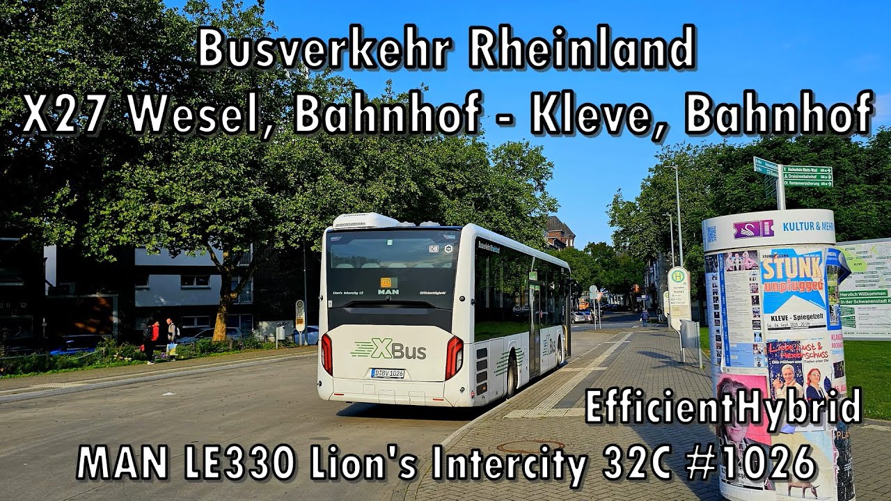 Busverkehr Rheinland - Linie X27, MAN LE330 Lion's Intercity 32C EfficientHybrid 
