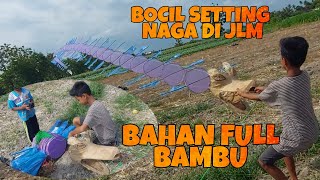 Bocil Bocil Setting Layangan Naga Full Bambu Di Persawahan Jlm