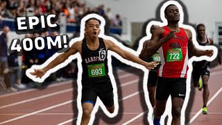 A Slingshot Around The Curve Results In An UPSET In Boys 400m At PTFCA Indoor Championships!