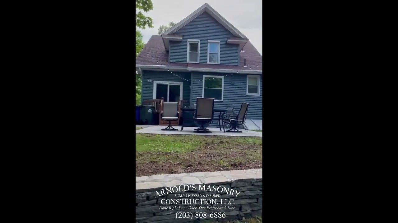 New Britain, CT | Stone Retaining Wall Construction | Stone Patio Installation Project