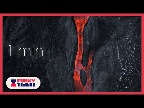 Volcano Eruption and Lava 1 Minute Timer | Relaxing Music for Study | 4K