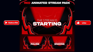 Red Animated Stream Package| Full Stream Overlays | Stream Overlay Pack | Twitch, OBS, Streamlabs