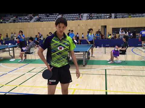 【卓球】五十嵐史弥選手(早稲田大)VS竹之内亮佑選手(明治大学卒) 試合前乱打編