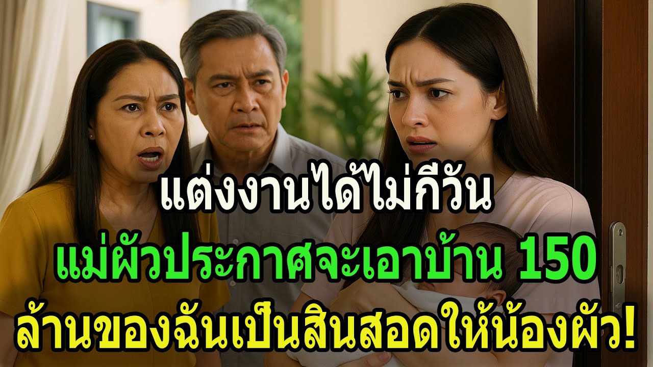 แต่งงานได้ไม่กี่วัน แม่ผัวประกาศจะเอาบ้าน 150 ล้านของฉันเป็นสินสอดให้น้องผัว!