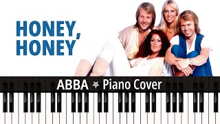 Honey, Honey (1974) ABBA - TUTORIAL piano cover + sheet music
