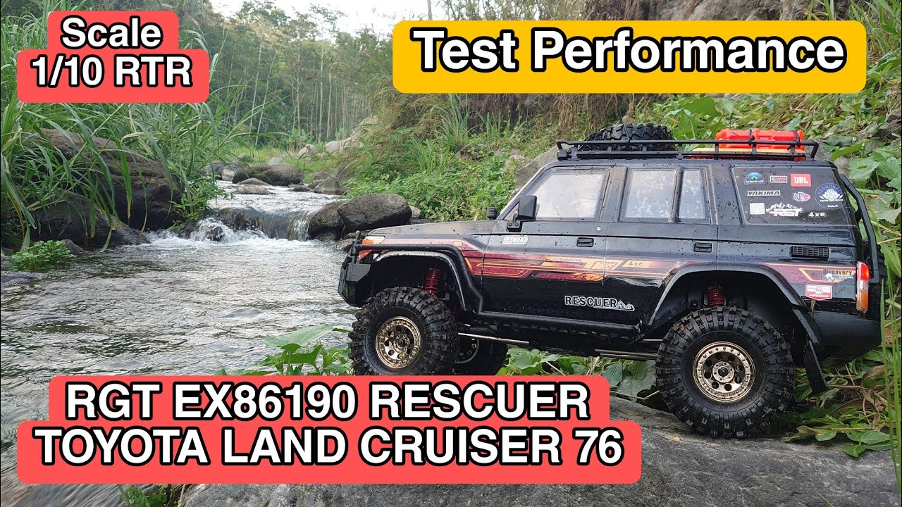 Carrosserie RC 1/10 Toyota Land Cruiser LC76 Rescuer - 4 Portes, Finie, Grise, Pour Crawler Axial