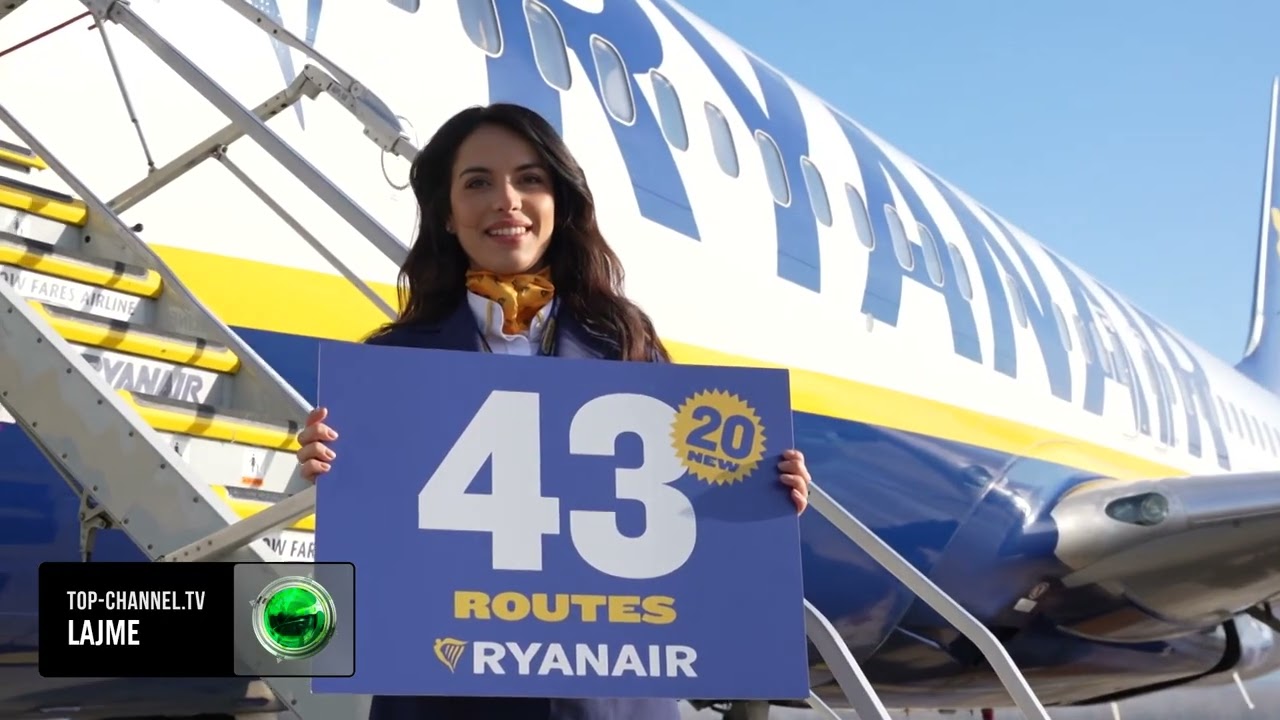 Top Channel/ Ryanair zgjeron bazën në Tiranë, 20 linja té reja për verën 2026