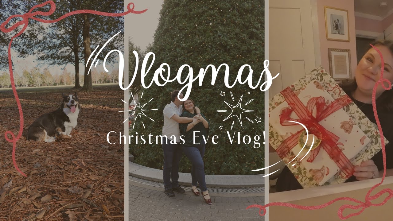 Christmas Eve Vlog!! White Elephant, Wrapping presents, Christmas Pictures, Corgi in Action